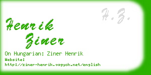 henrik ziner business card